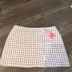 Plaid Pink and White Women's Skirt